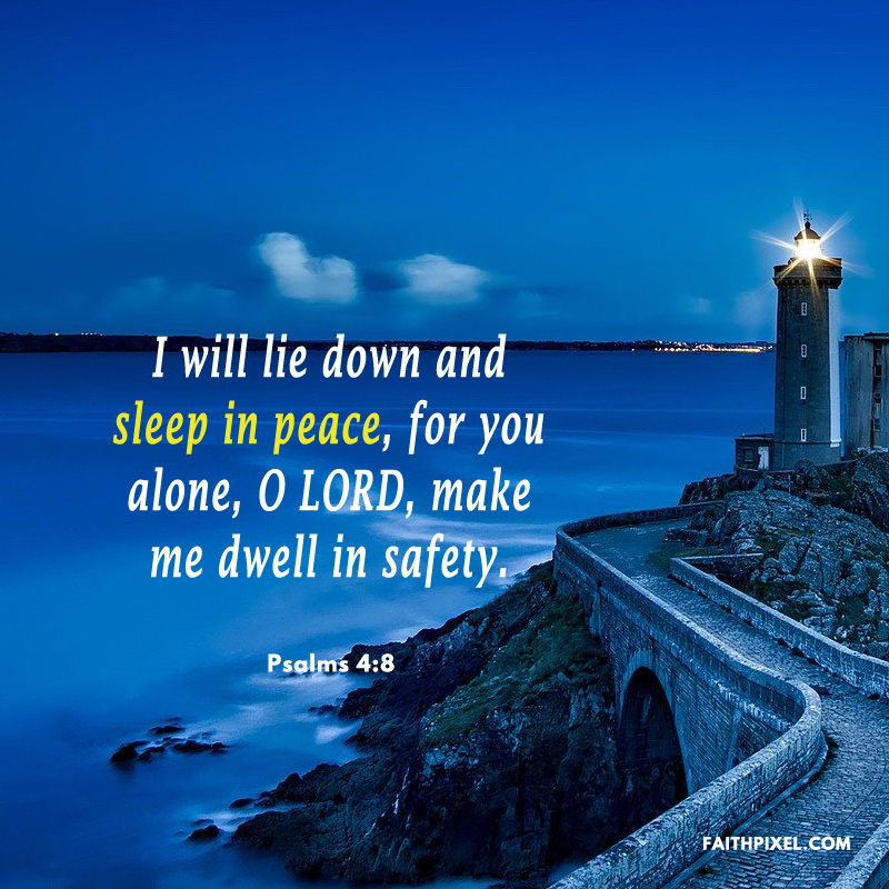 The best bed one can sleep on is peace - calming sleep quote.