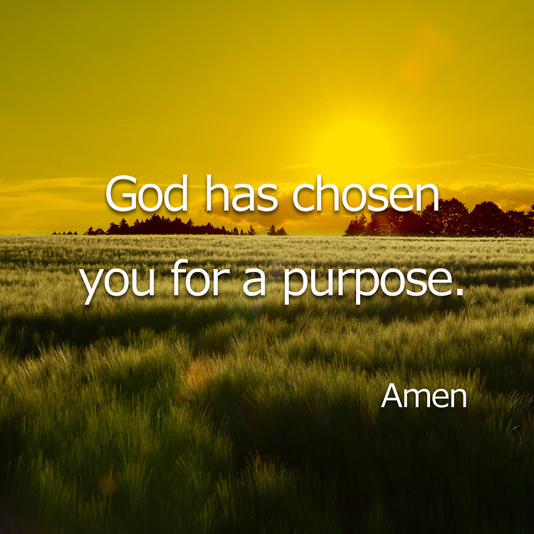 God has chosen you for a purpose. Amen - Life - Faith Pixel